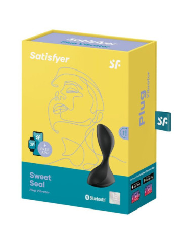 SATISFYER SWEET SEAL PLUG VIBRADOR APP - NEGRO