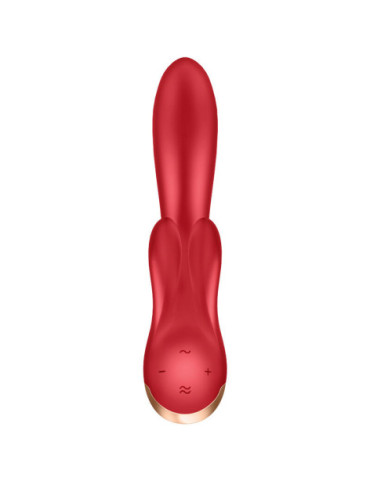 SATISFYER DOUBLE FLEX VIBRADOR APP - ROJO