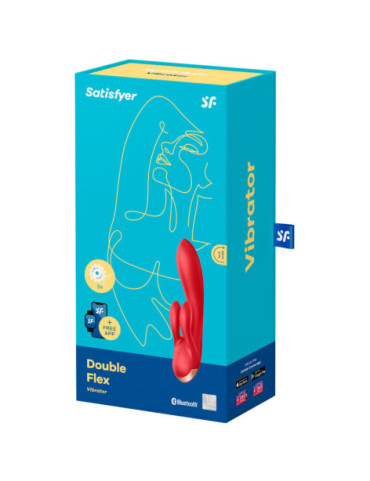 SATISFYER DOUBLE FLEX VIBRADOR APP - ROJO