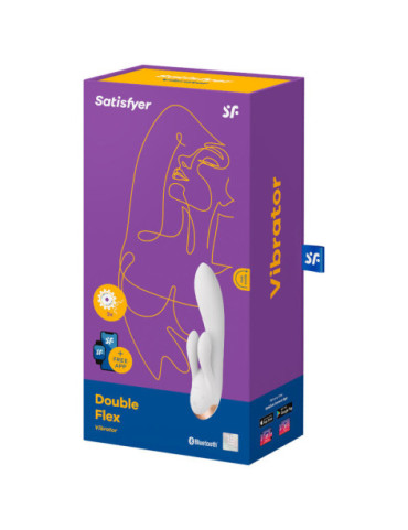 SATISFYER DOUBLE FLEX VIBRADOR APP - BLANCO