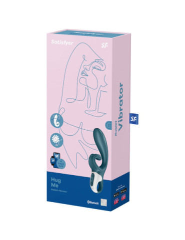 SATISFYER HUG ME VIBRADOR RABBIT APP - AZUL