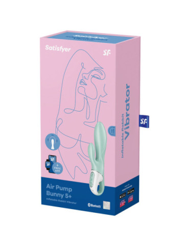 SATISFYER AIR PUMP BUNNY 5+ VIBRADOR RABBIT INFLABLE APP - VERDE