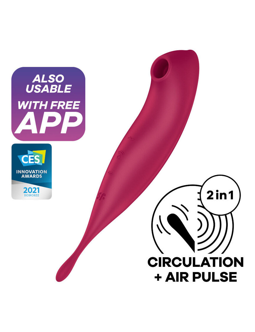 SATISFYER TWIRLING PRO+ ESTIMULADOR Y VIBRADOR APP - ROJO