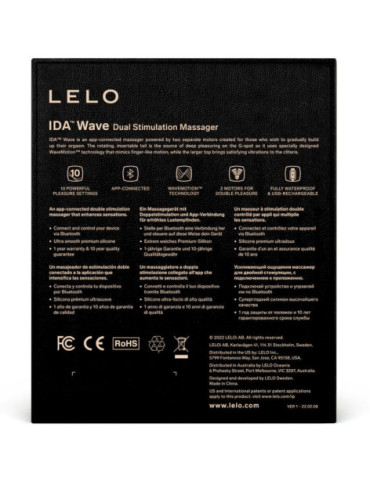 LELO IDA WAVE MASAJEADOR PAREJAS NEGRO