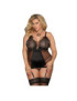 SUBBLIME QUEEN PLUS CHEMISE NEGRO CON LIGUERO