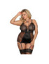 SUBBLIME QUEEN PLUS CHEMISE NEGRO CON LIGUERO