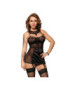 QUEEN LINGERIE CHEMISE CON LIGUERO NEGRO S/M