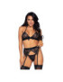 LEG AVENUE SET DE TRES PIEZAS TOP, LIGUERO Y TANGA S