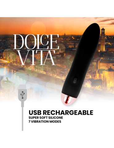 DOLCE VITA VIBRADOR RECARGABLE FOUR NEGRO 7 VELOCIDADES