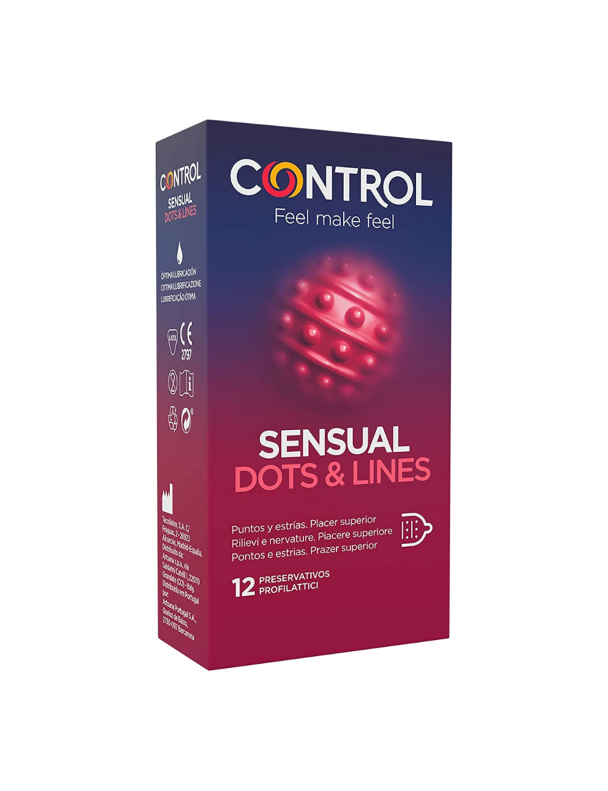 CONTROL SENSUAL DOTS & LINES PUNTOS Y ESTRIAS 12 UDS