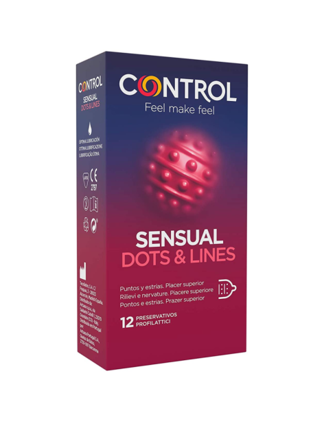 CONTROL SENSUAL DOTS & LINES PUNTOS Y ESTRIAS 12 UDS