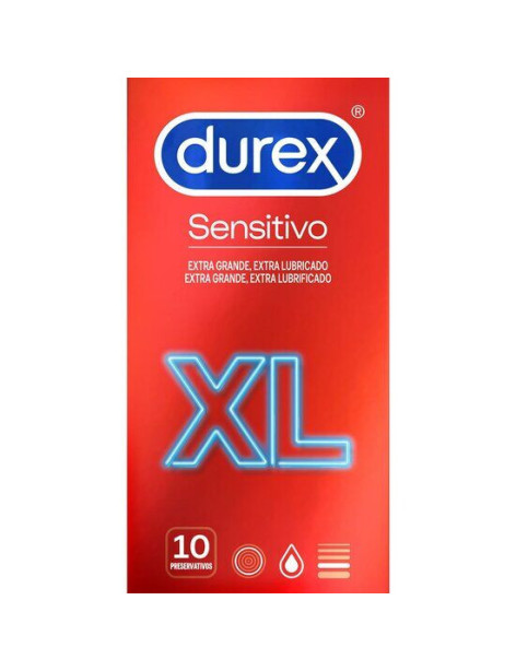 DUREX PRESERVATIVOS SENSITIVO XL 10 UNIDADES