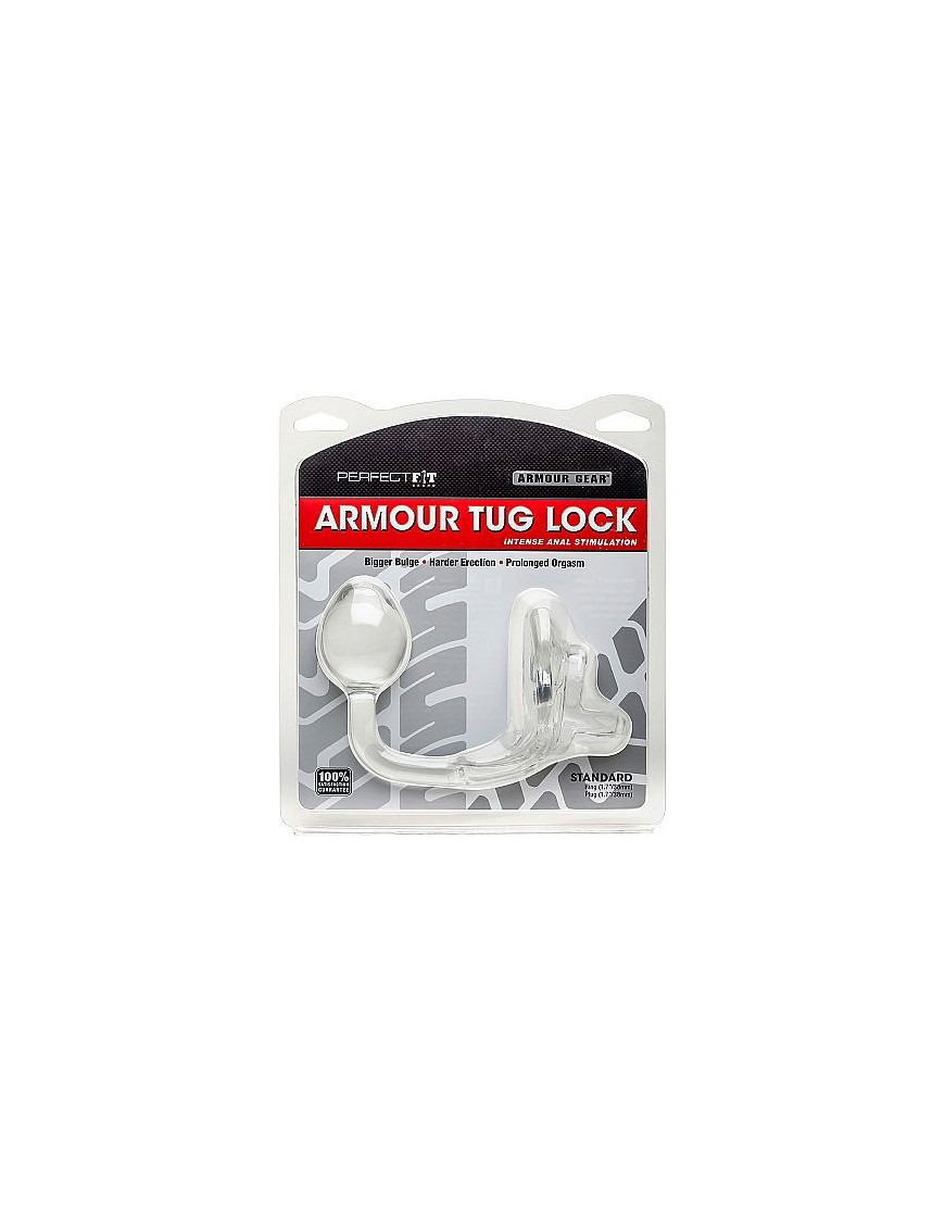 PERFECTFIT ARMOUR TUG ANILLO CON PLUG TRANSPARENTE