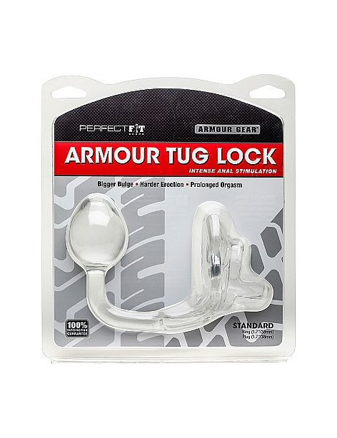 PERFECTFIT ARMOUR TUG ANILLO CON PLUG TRANSPARENTE