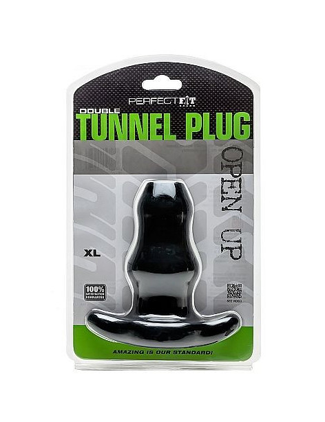 PERFECT FIT DOUBLE TUNNEL PLUG XL - NEGRO