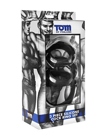 TOM OF FINLAND 3 SET ANILLOS SILICONA