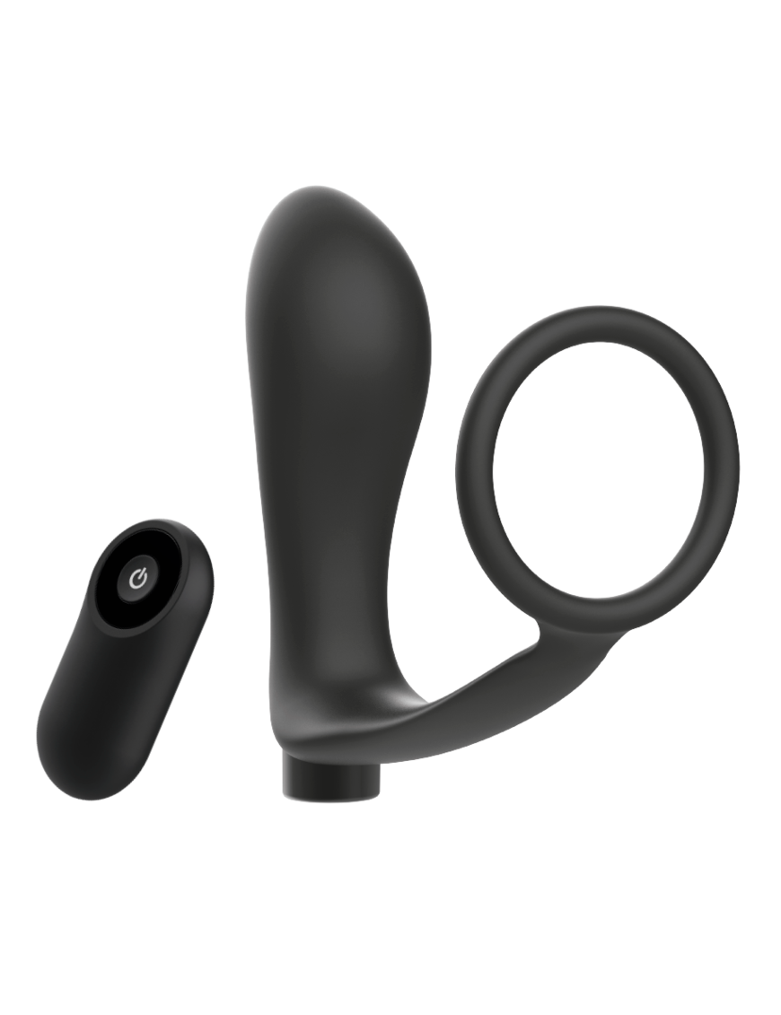 ADDICTED TOYS ANILLA PENE CON PLUG ANAL CONTROL REMOTO NEGRO RECARGABLE