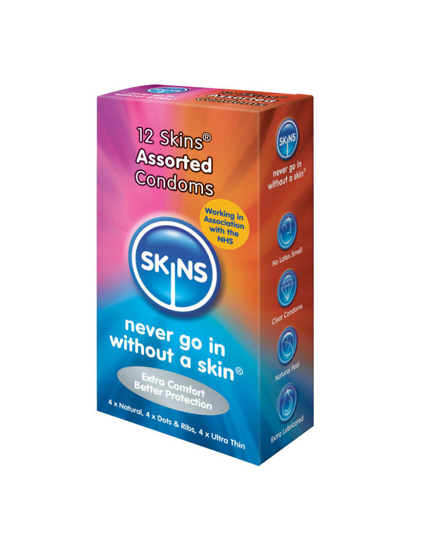 SKINS PRESERVATIVOS NATURAL + FINO + PUNTOS & ESTRIAS 12 UDS