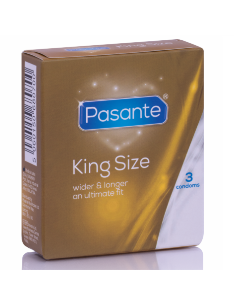 PASANTE PRESERVATIVOS KING MÁS LARGOS Y ANCHOS 3 UNIDADES