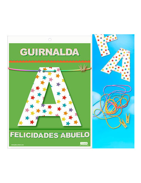 GUIRNALDA FELICIDADES ABUELO (Cartulina 220gr)