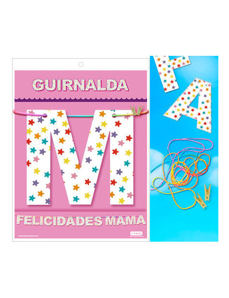 GUIRNALDA FELICIDADES MAMA (Cartulina 220gr)