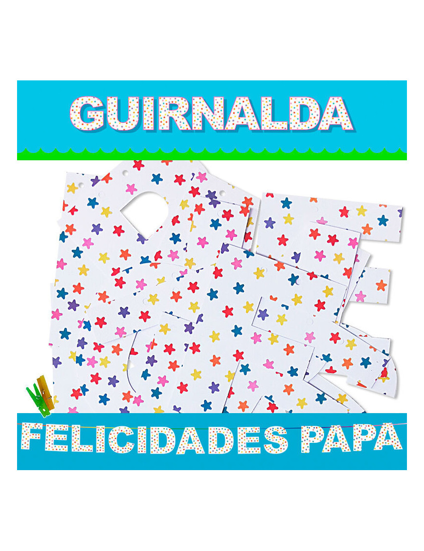 GUIRNALDA FELICIDADES PAPA (Cartulina 220gr)