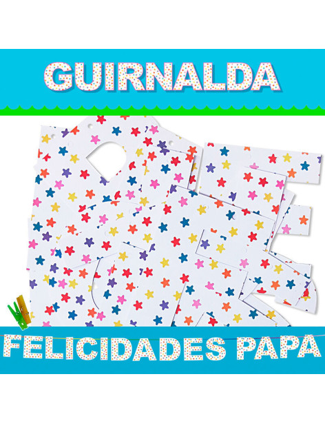 GUIRNALDA FELICIDADES PAPA (Cartulina 220gr)