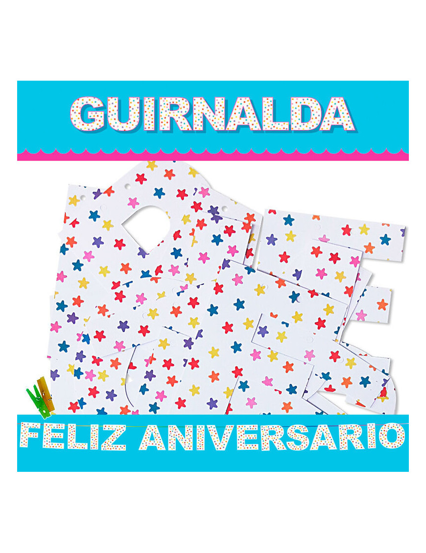 GUIRNALDA FELIZ ANIVERSARIO (Cartulina 220gr)