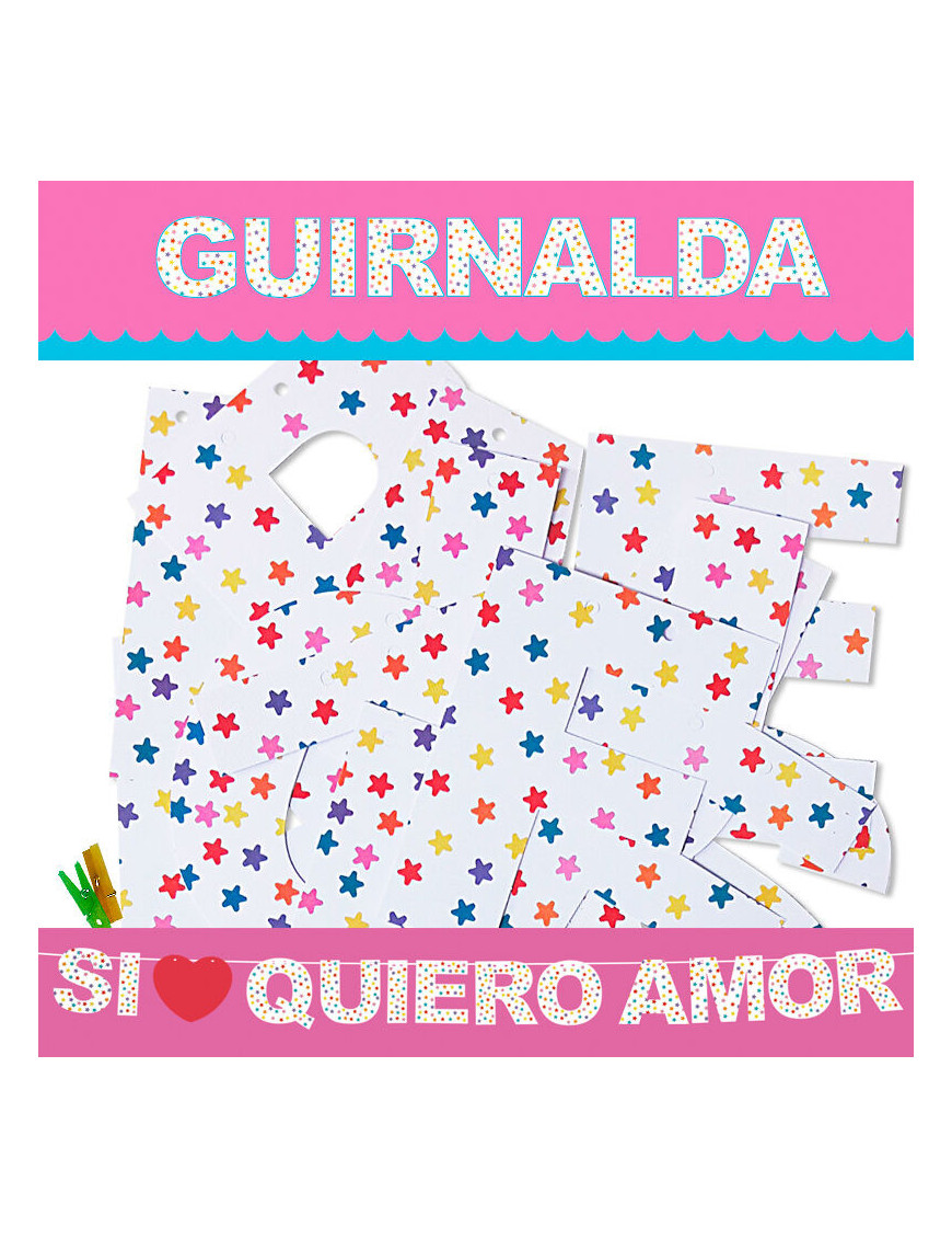 GUIRNALDA SI QUIERO AMOR (CARTULINA 220gr)