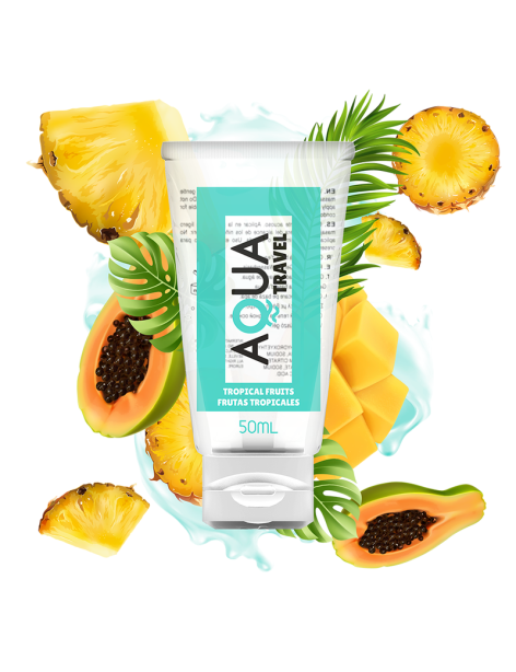 AQUA TRAVEL LUBRICANTE BASE AGUA SABOR FRUTAS TROPICALES - 50 ML