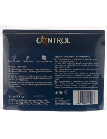 CONTROL GEL MASAJE 3 UNIDADES 50 ML