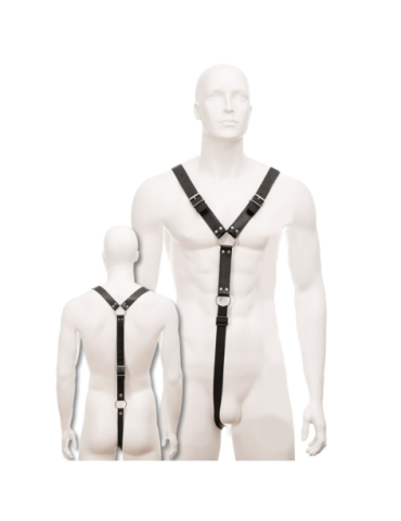 LEATHER BODY HARNESS MEN NEGRO