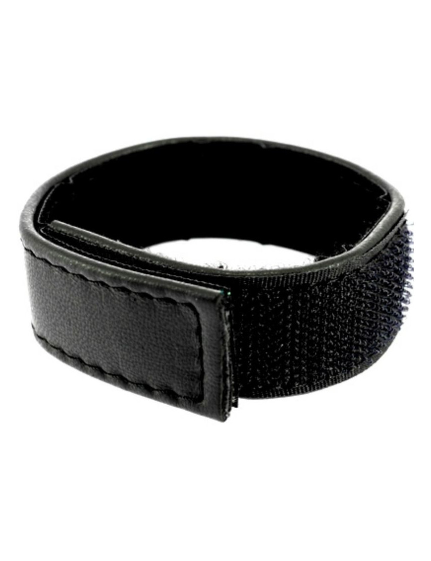 LEATHER BODY CORREA CUERO AJUSTABLE CON VELCRO PARA PENE NEGRO