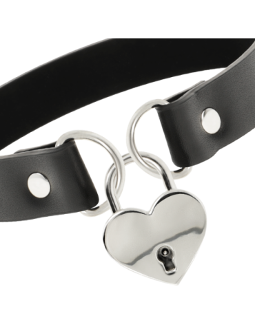 COQUETTE CHIC DESIRE COLLAR CUERO VEGANO ACCESORIO CORAZÓN CON LLAVE