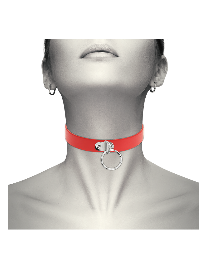 COQUETTE CHIC DESIRE COLLAR CUERO VEGANO ROJO ACCESORIO WOMAN FETISH