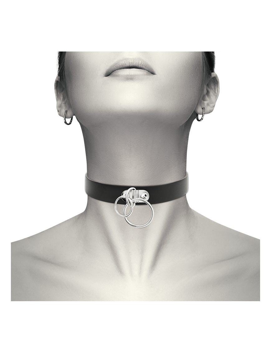 COQUETTE CHIC DESIRE CHOKER CUERO VEGANO - DOBLE ANILLA