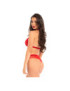 LEG AVENUE SET DOS PIEZAS PANTIES Y TOP CUELLO HALTER ROJO S/M