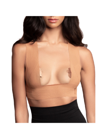 BYE BRA BODY CINTA 5M X 6.5 CM + 3 PARES DE PEZONERAS MARRON