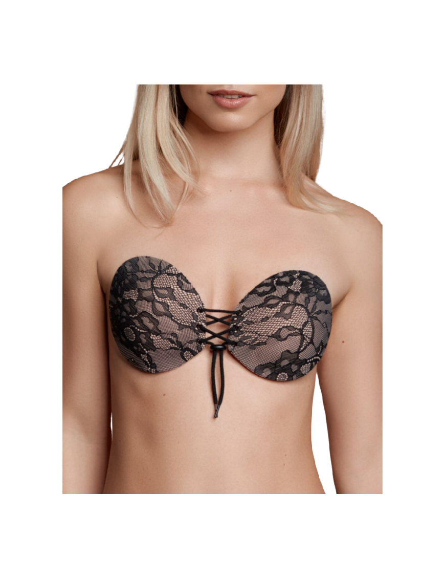 BYE BRA SUJETADOR ADHESIVO CON ENTRELAZADO Y BORDADOS TALLA A