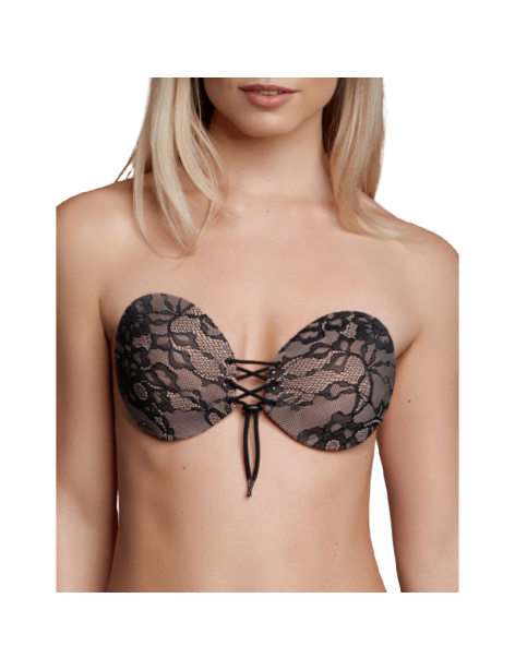 BYE BRA SUJETADOR ADHESIVO CON ENTRELAZADO Y BORDADOS TALLA A