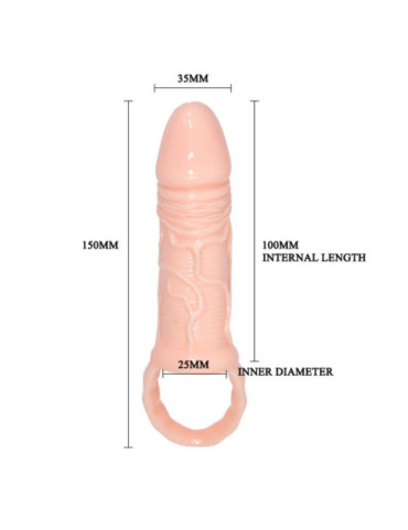 BAILE FUNDA EXTENSORA PENE CON STRAP PARA TESTICULOS 10 CM