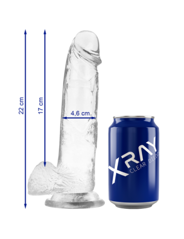 XRAY ARNÉS + DILDO REALISTA TRANSPARENTE 22CM X 4.6CM