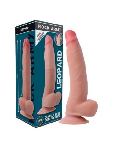 ROCKARMY ARNÉS + DUAL DENSITY LEOPARD DILDO REALISTA 23 CM