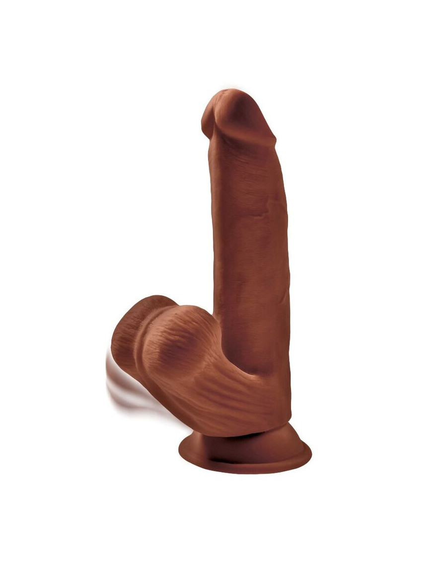 KING COCK PLUS 3D COCK SWINGING BALLS 24.5 CM - MARRON