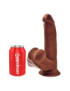 KING COCK PLUS 3D COCK SWINGING BALLS 24.5 CM - MARRON