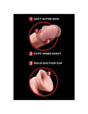 KING COCK PLUS 3D COCK SWINGING BALLS 24.5 CM - MARRON