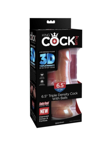 KING COCK PLUS 3D DILDO CON TESTICULOS 17 CM