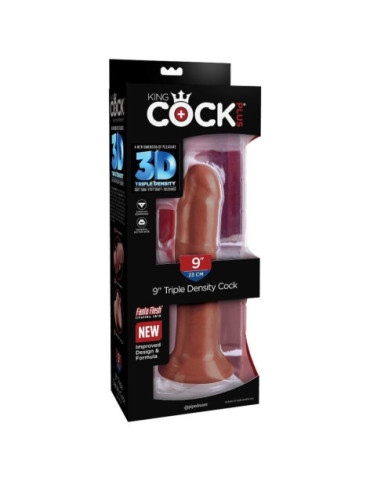 KING COCK PLUS 3D DILDO TRIPLE DENSIDAD 20 CM