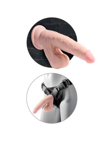 KING COCK PLUS 3D COCK SWINGING BALLS 15.2 CM - NATURAL