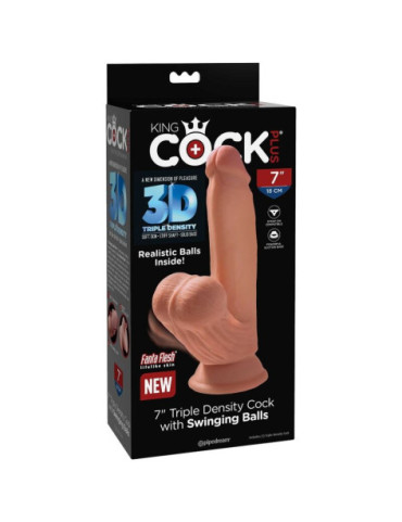 KING COCK PLUS 3D COCK SWINGING BALLS 15.2 CM